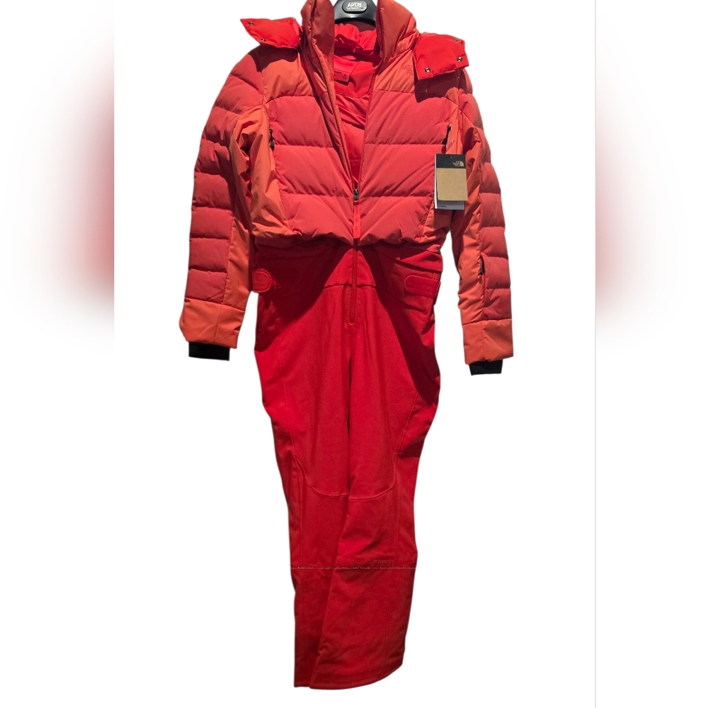 The North Face Off The Clock Snowsuit Women's Bright Orange Ski Jacket - Picture 10 of 13